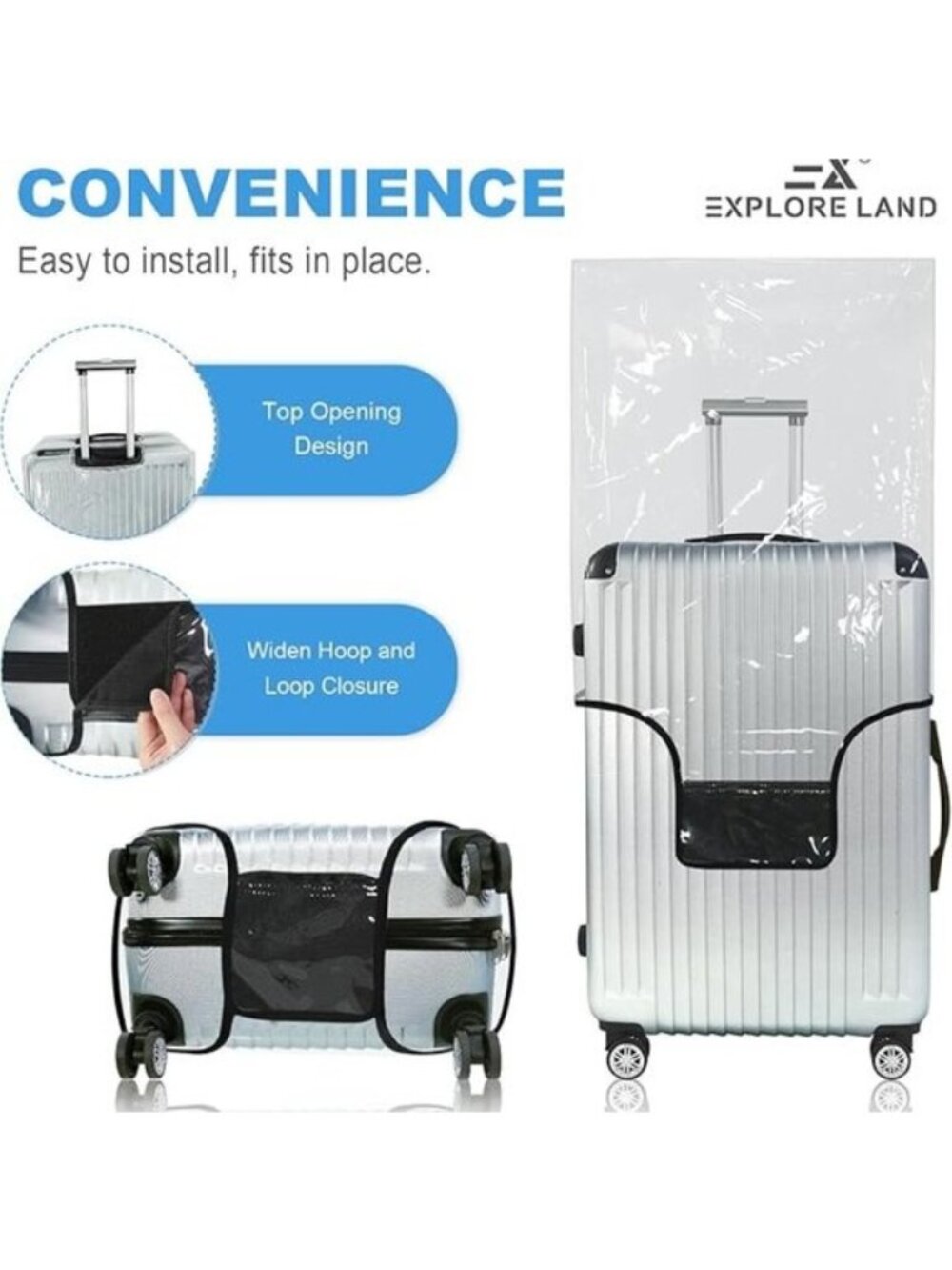 Clear Luggage Cover for 20–22” Suitcase – PVC Travel Protector